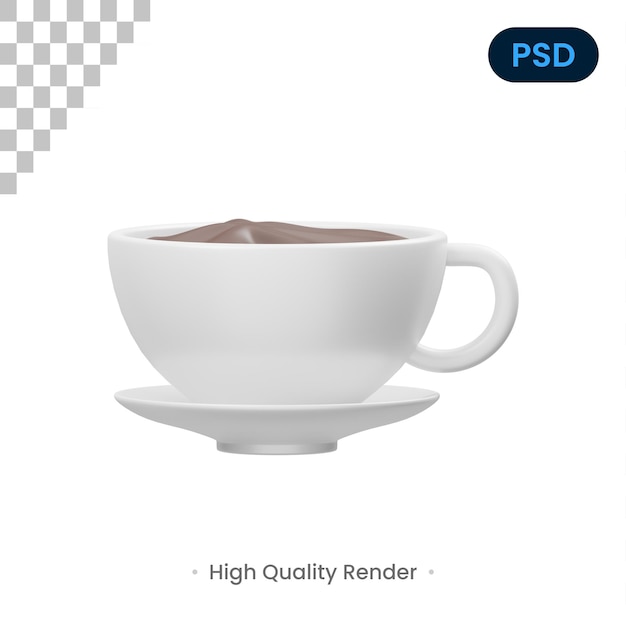 PSD hot chocolate 3d icon premium psd