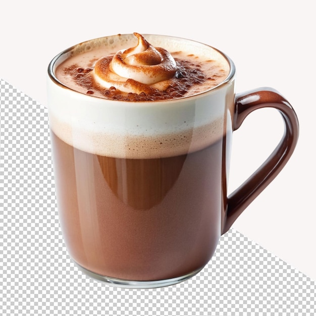 PSD hot chocolate coffee on transparent background