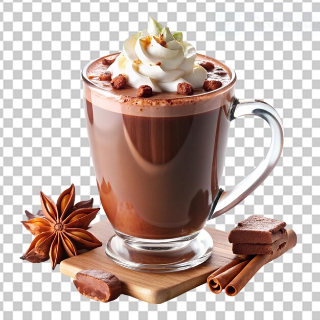 PSD hot chocolate on transparent background