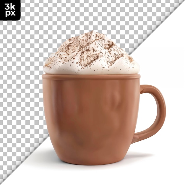 PSD hot cocoa isolated on transparent background