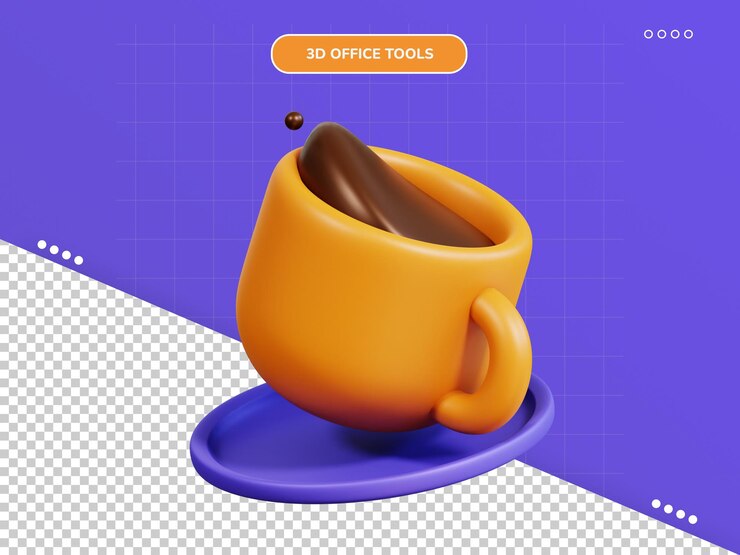 PSD горячий кофе 3d значок
