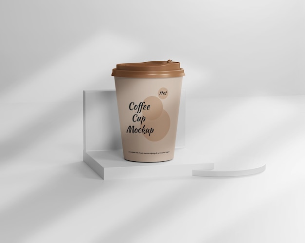 Hot coffee cup mockup