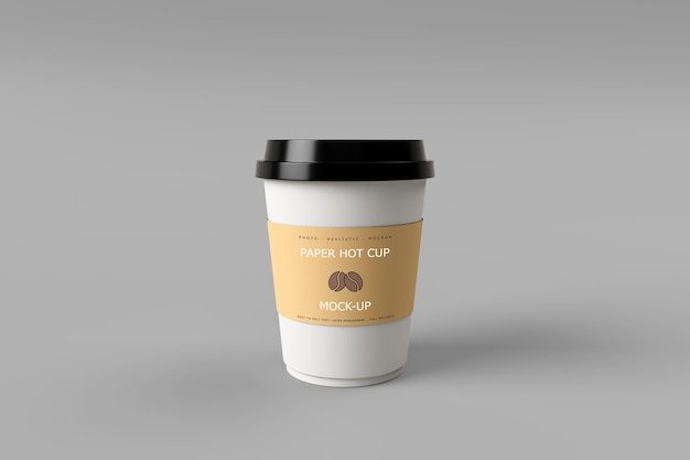 Hot cup coffee 3d render mock up