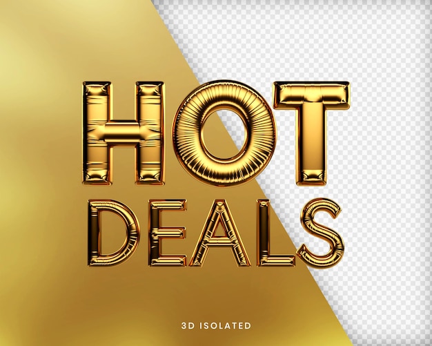 Hot deals gold banner 3d