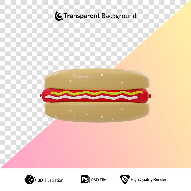 Hot dog 3d illustration