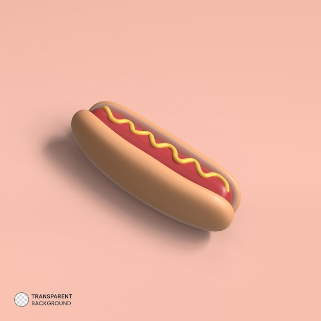 PSD hot dog icon isolated 3d render illustration