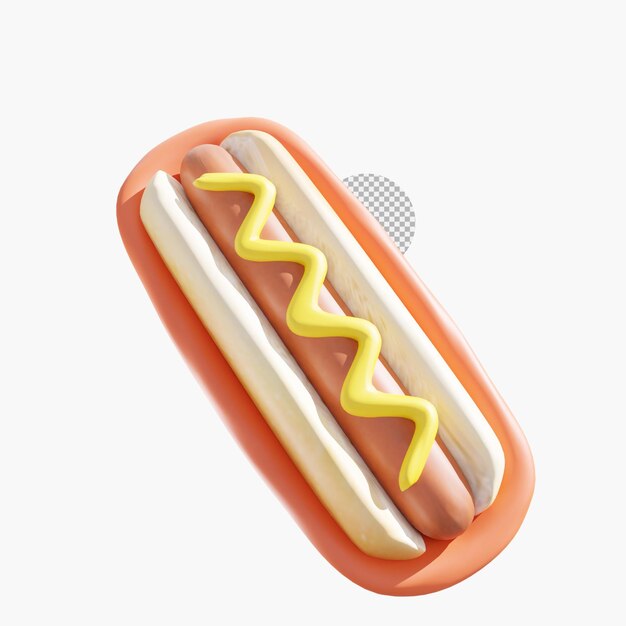 Illustrazione di hot dog icona di rendering 3d