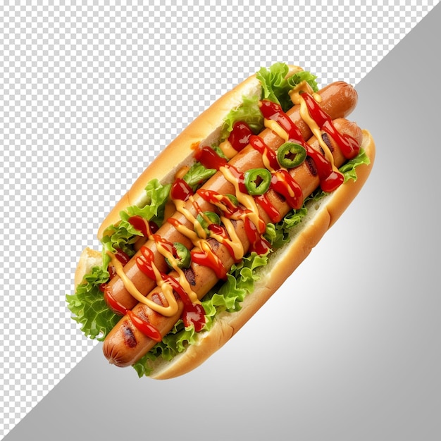 PSD hot dog isolated on white background