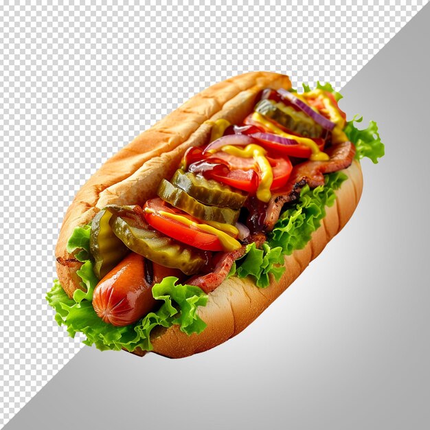 PSD hot dog odizolowany na białym tle