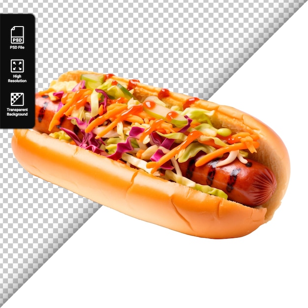Hot Dog Odizolowany Na Przezroczystym Tle
