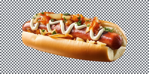 Hot dog pyszne kimchi na przezroczystym tle