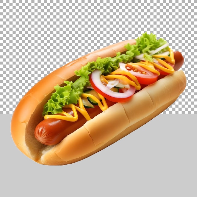 PSD hot dog sandwich na przezroczystym tle
