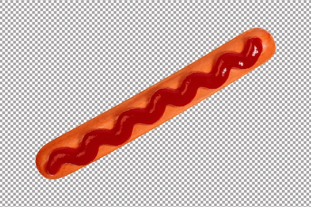 PSD hot dog sausage isolated on white