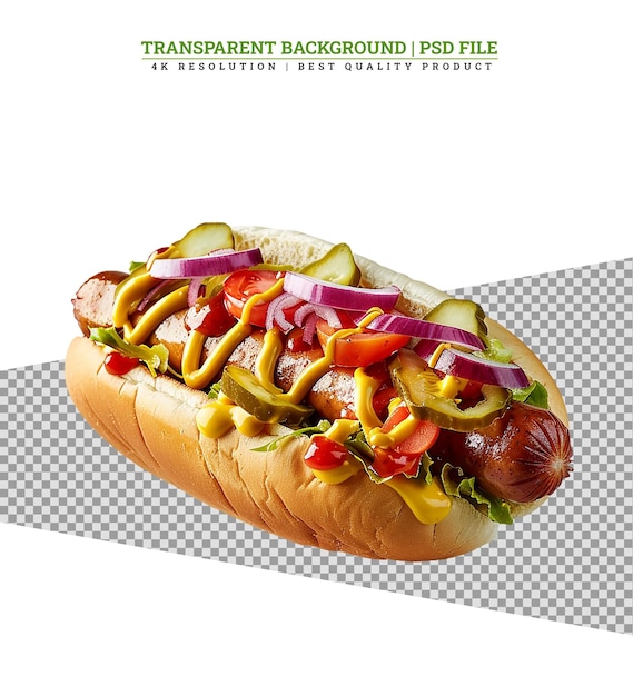 PSD hot dog on white background