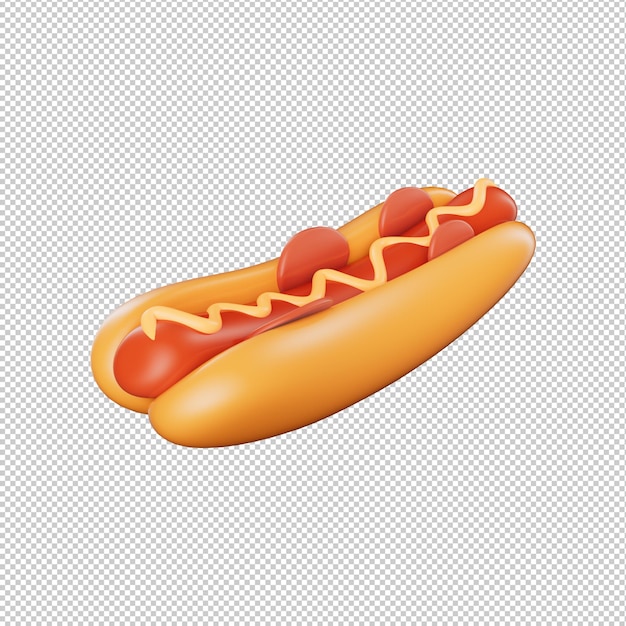 PSD a hot dog with ketchup and mustard on it