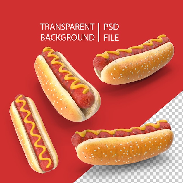 PSD hot dog with mustard png