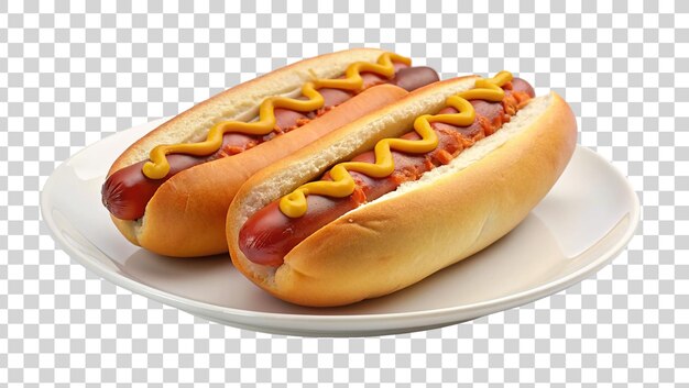 PSD hot dog in un piatto su uno sfondo trasparente