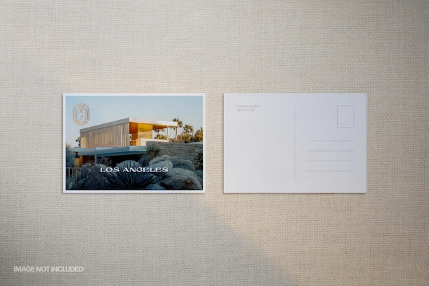 PSD hot foil postcard mockup scene