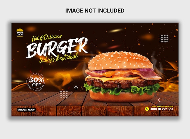 Hot amp heerlijke hamburger eten menu sociale media webbanner