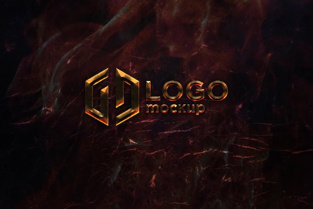 Hot Iron Logo Mockup 3D teken mockup sjabloon