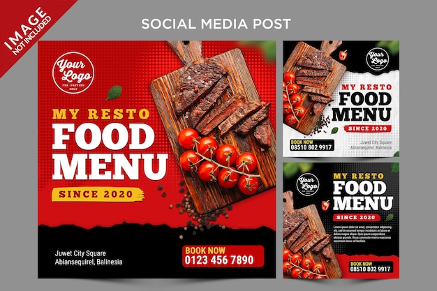 PSD hot item menu social media post template