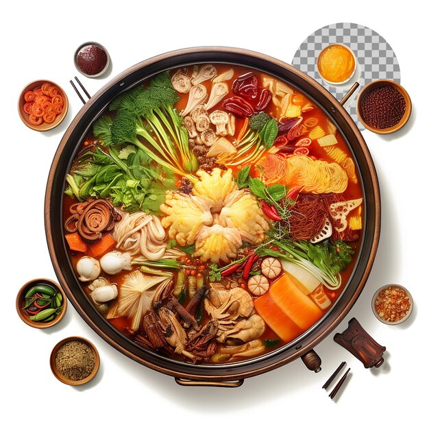 PSD hot pot chinese cooking method on transparent background