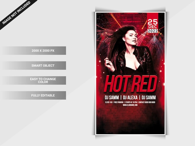 Hot red instagram web banner template