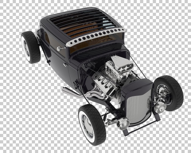 PSD hot rod on transparent background 3d rendering illustration