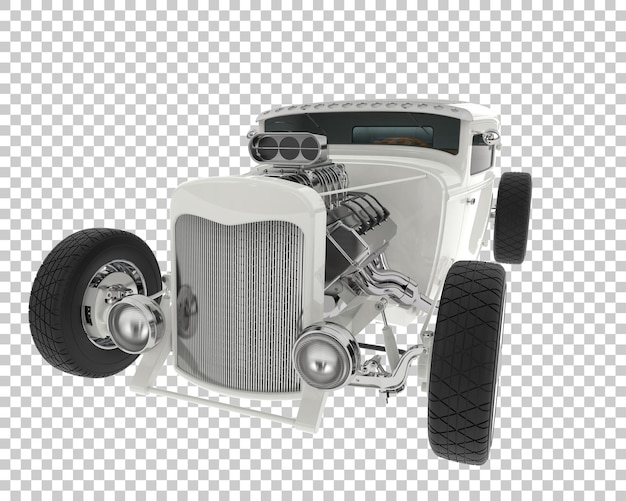 透明な背景の3dレンダリングイラストのホットロッド