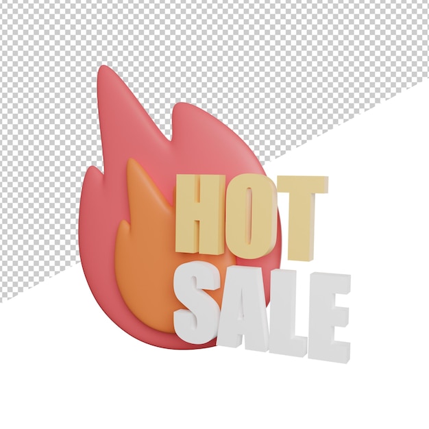 PSD hot sale promotion side view 3d rendering icon illustration on transparent background