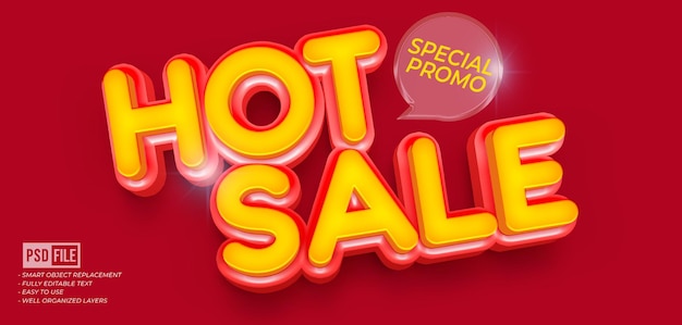 Hot sale special promo 3D style banner with custom text editable photoshop text effect