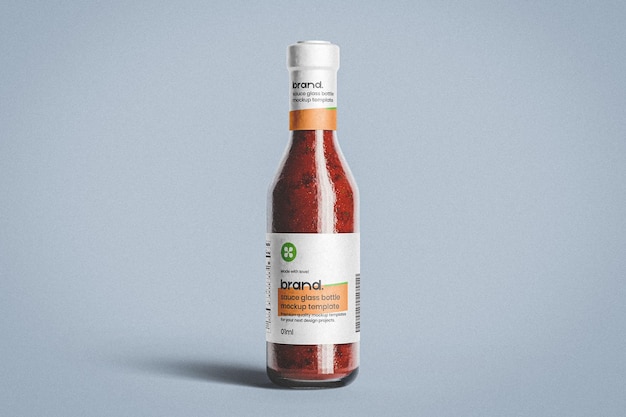 Hot Sauce Glass Bottle Mockup