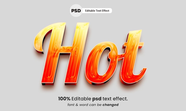 PSD hot spicy 3d text effect style premium hot text effect