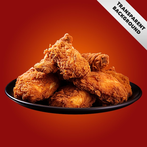 Hot spicy fried chicken on plate