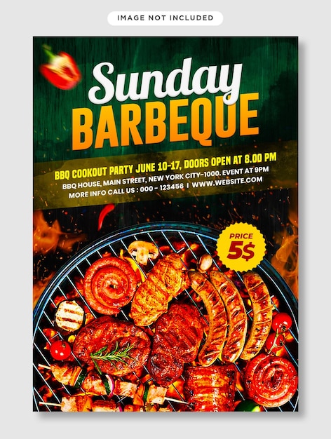 Hot steak bbq flyer en poster sjabloon