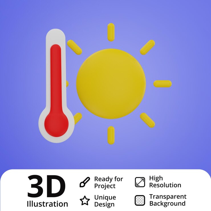 PSD 뜨거운 여름 3d 그림