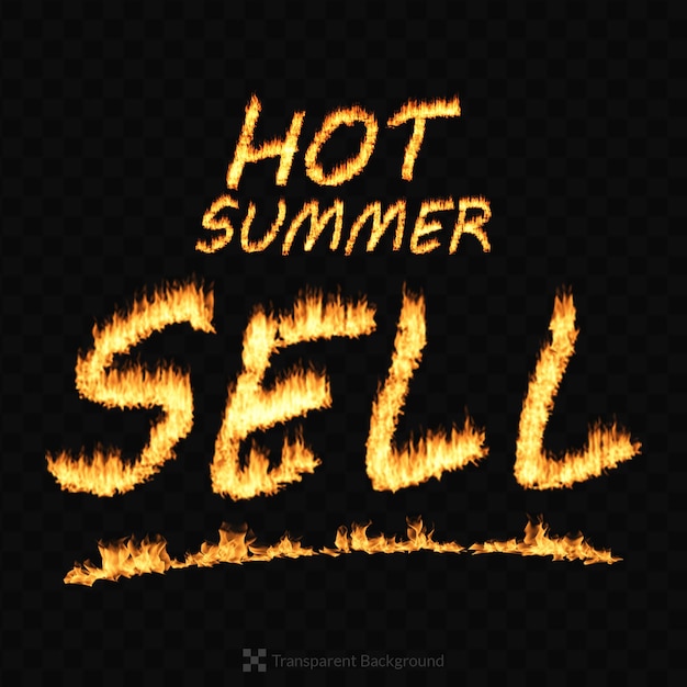 Hot summer sale fire flame isolated text