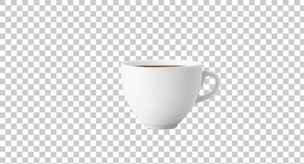 Hot tea cup on transparent background
