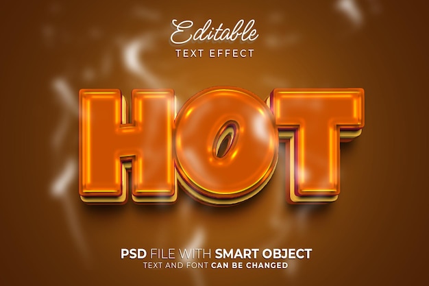 PSD Горячий текстовый эффект редактируемый стиль дизайна