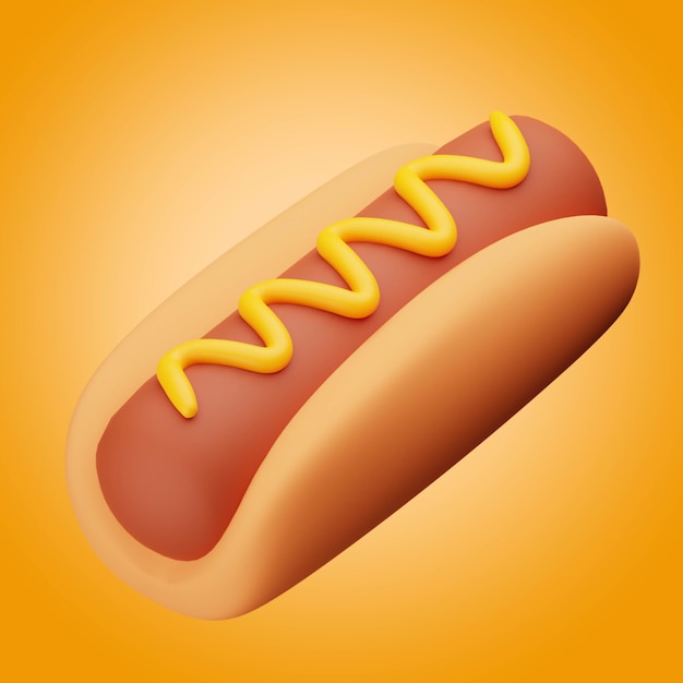 PSD hotdog 3d ikona ilustracja