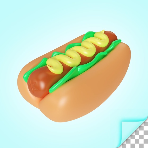 Hotdog 3D Illustratie Icoon