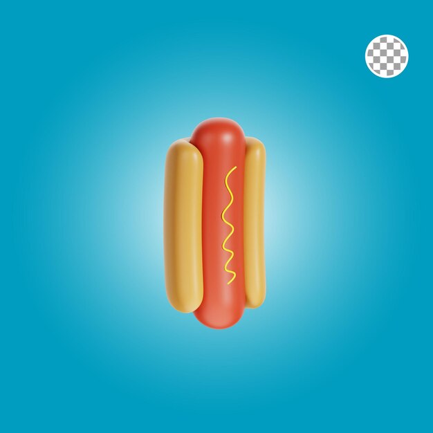 Hotdog 3d illustratie