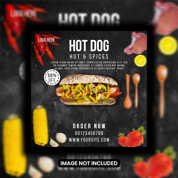 Hotdog amerikaans fastfood en bbq-ontwerp