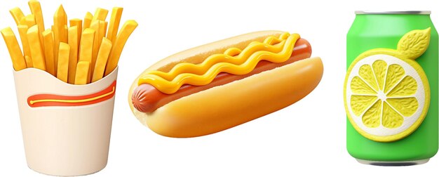 PSD hotdog en frietjes.