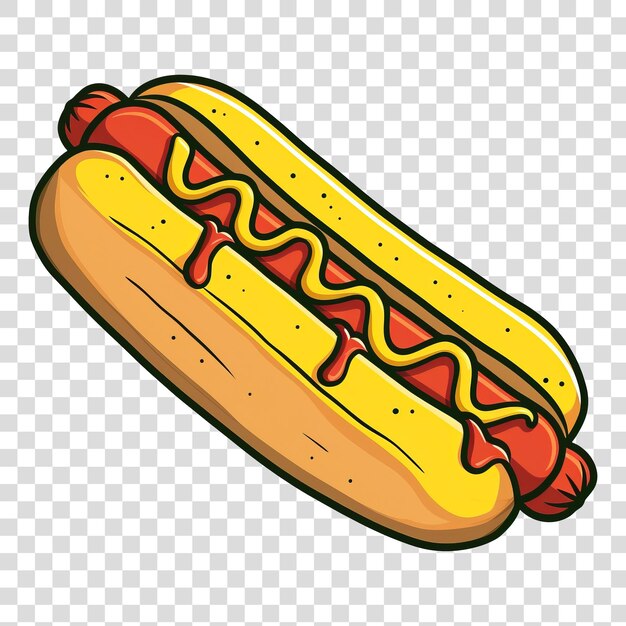 PSD hotdog w stylu kreskówki izolowany na przezroczystym tle png