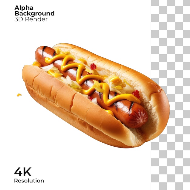 PSD hotdog sfondo bianco png