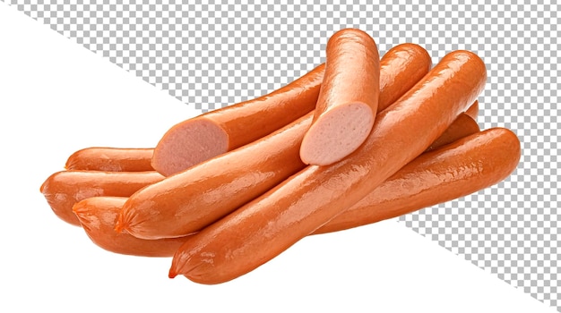 Hotdogworst die op witte achtergrond wordt geïsoleerd