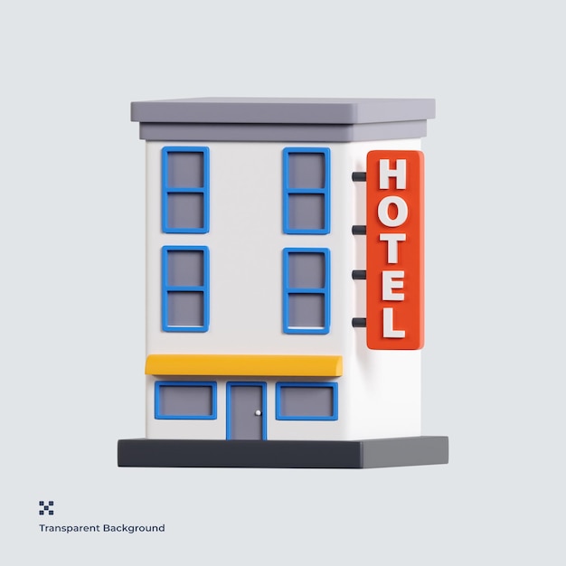 PSD hotel 3d icon illustration