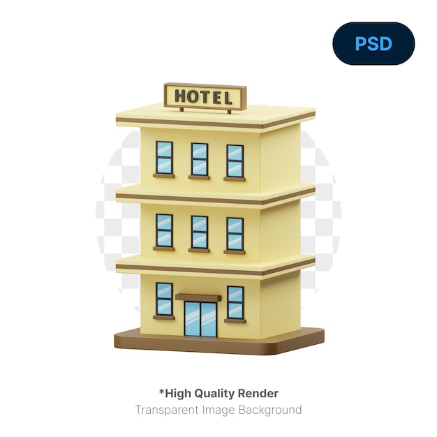 PSD hotel 3d icon premium psd