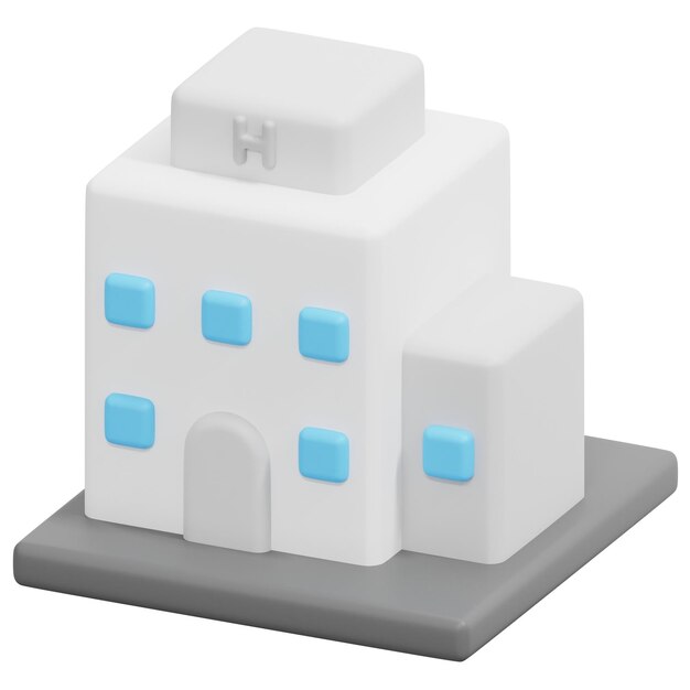 PSD hotel 3d render icon illustration